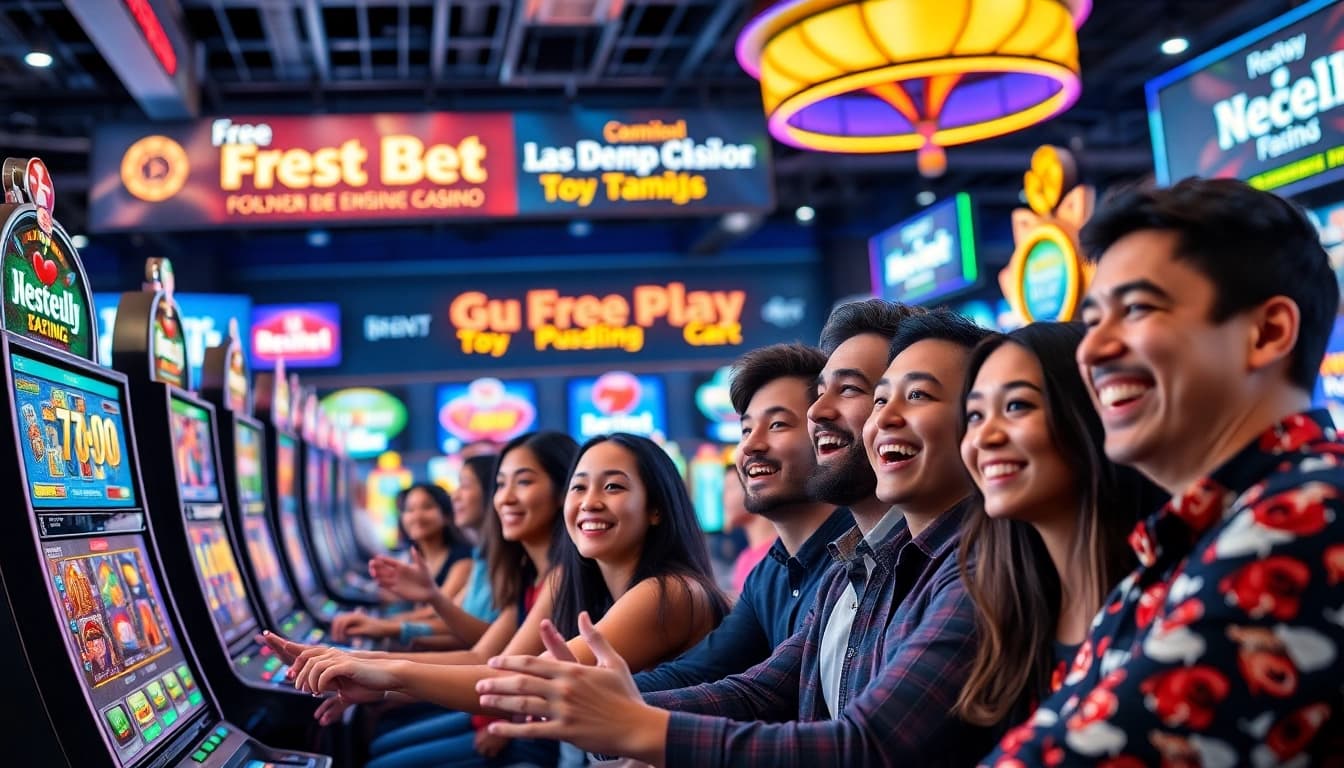 Mostbet pulsuz oynamaq üçün oyunçuların sevinclə oynadığı yüksək enerji dolu kazino mühiti.