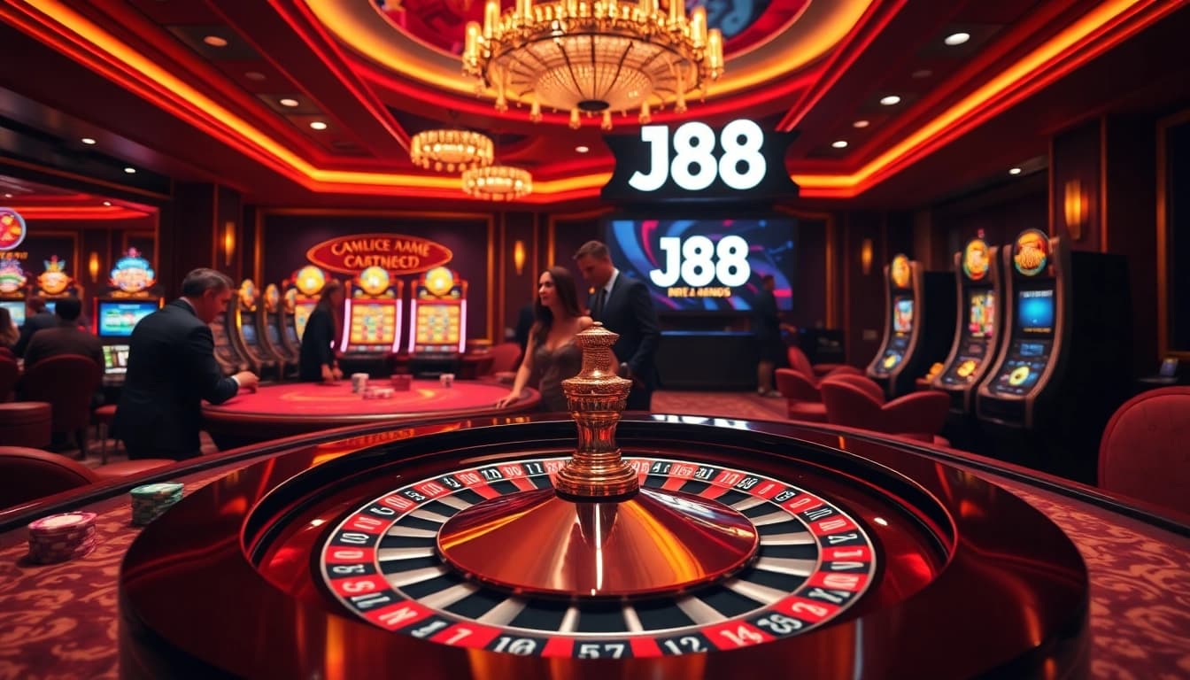 Experience the thrill of casino gaming with J88 roulette and vibrant slot machines.
