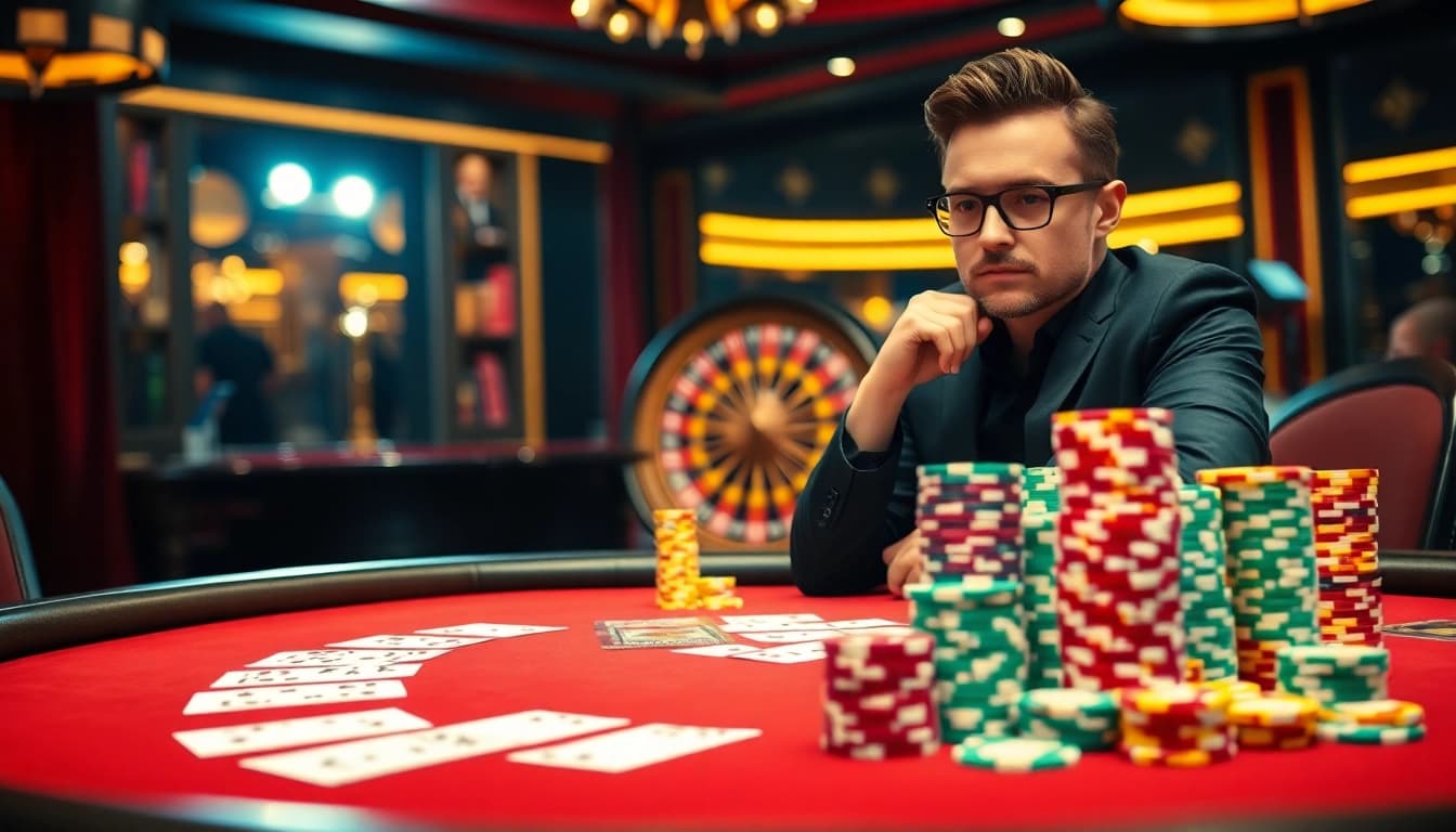 Rasakan kegembiraan bersama Datukwin saat para pemain merencanakan langkah berikutnya di meja poker kasino yang penuh semangat.
