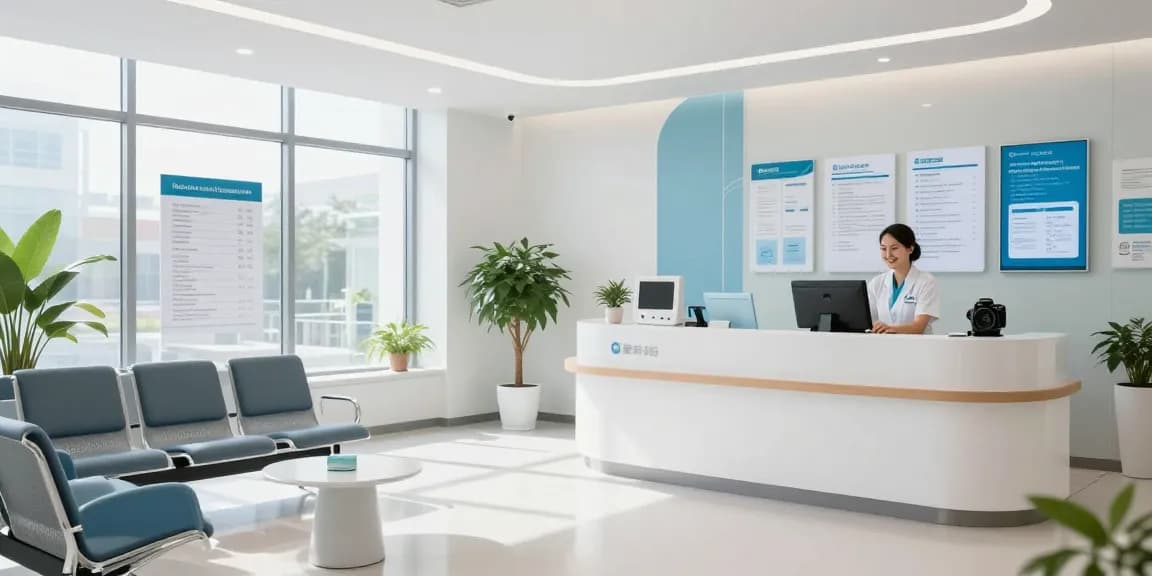 Modern healthcare clinic promoting ACA coverage start time and patient care services.