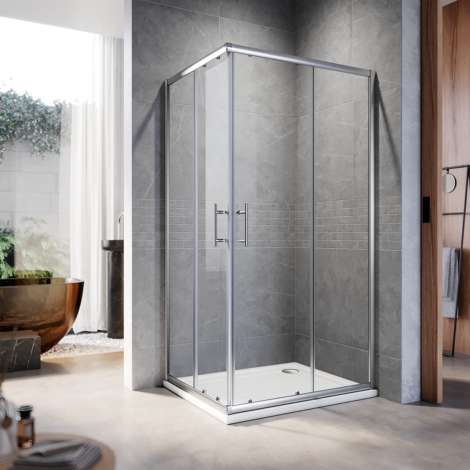 Semi-frameless Shower Screen for Corners or Open Spaces