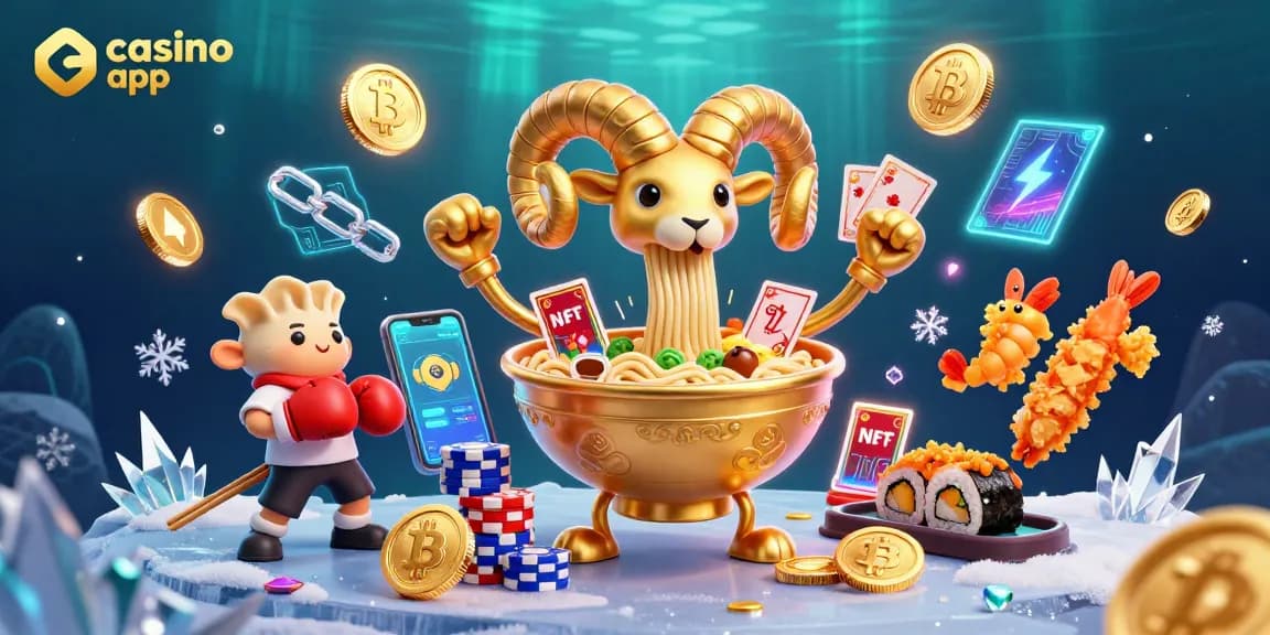 Vivez l'expérience de l'application de casino avec ce visuel riche en couleurs et éléments thématiques.