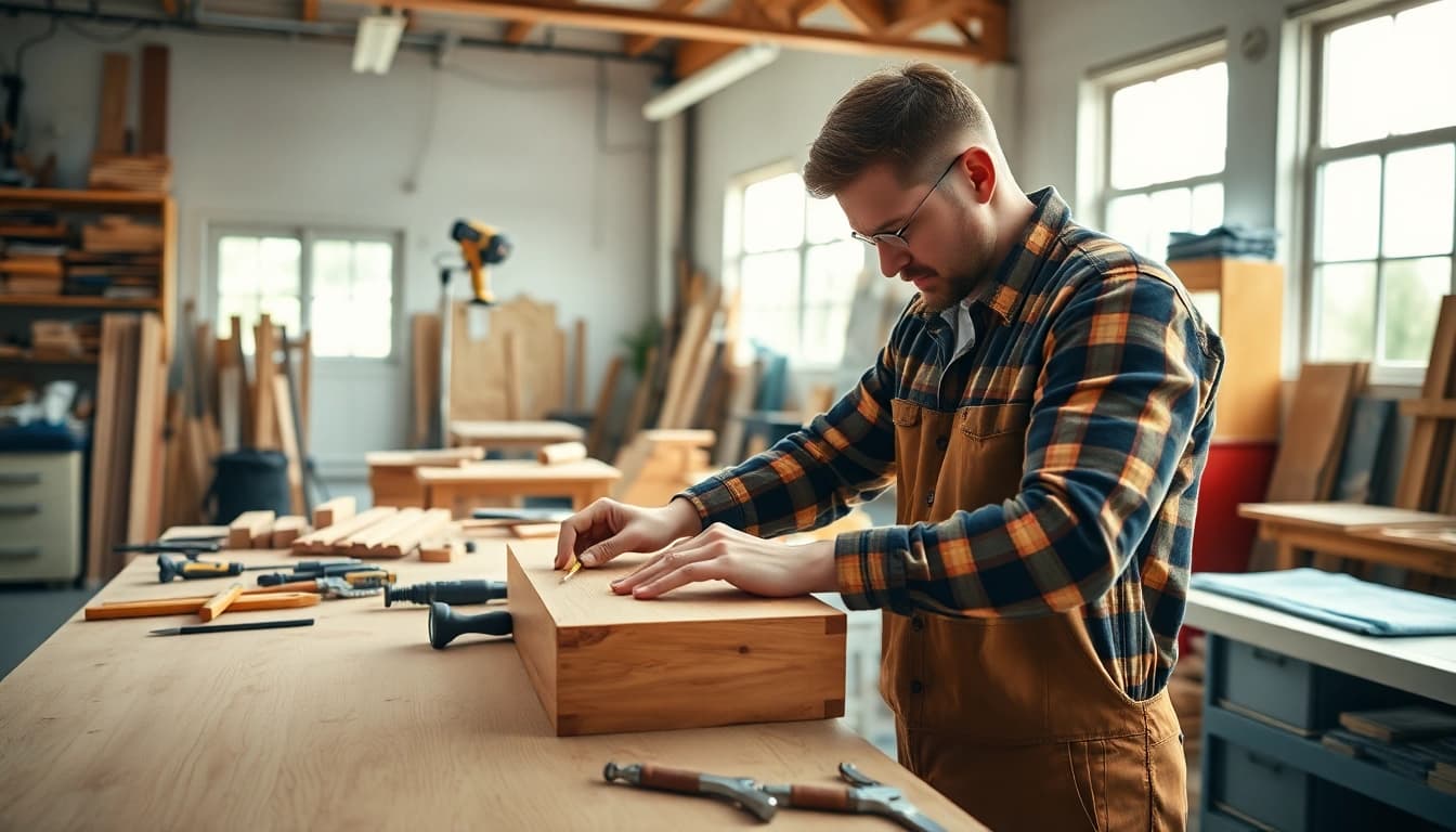 Learn about Carpentry Apprenticeship Near Me with a carpenter in a workshop demonstrating skills.