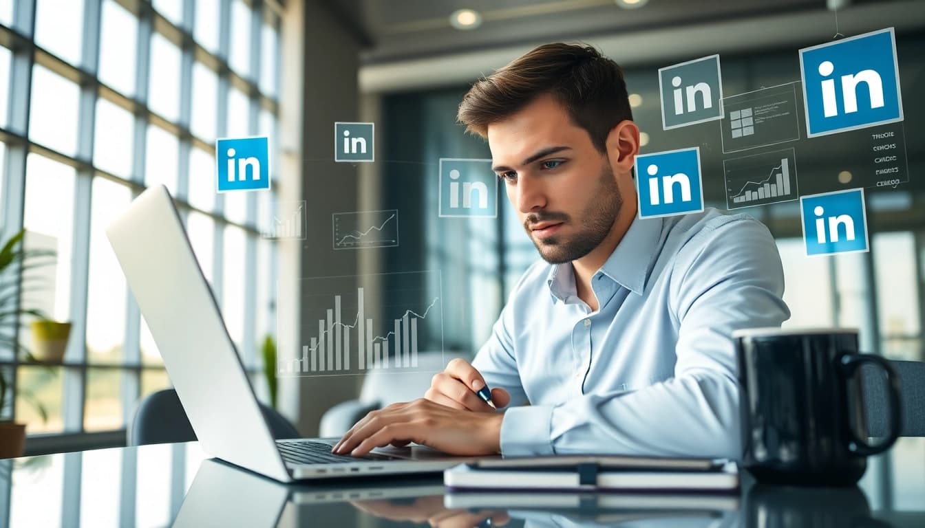 Engage in linkedin sales navigator data extraction with a data analyst in a modern office.