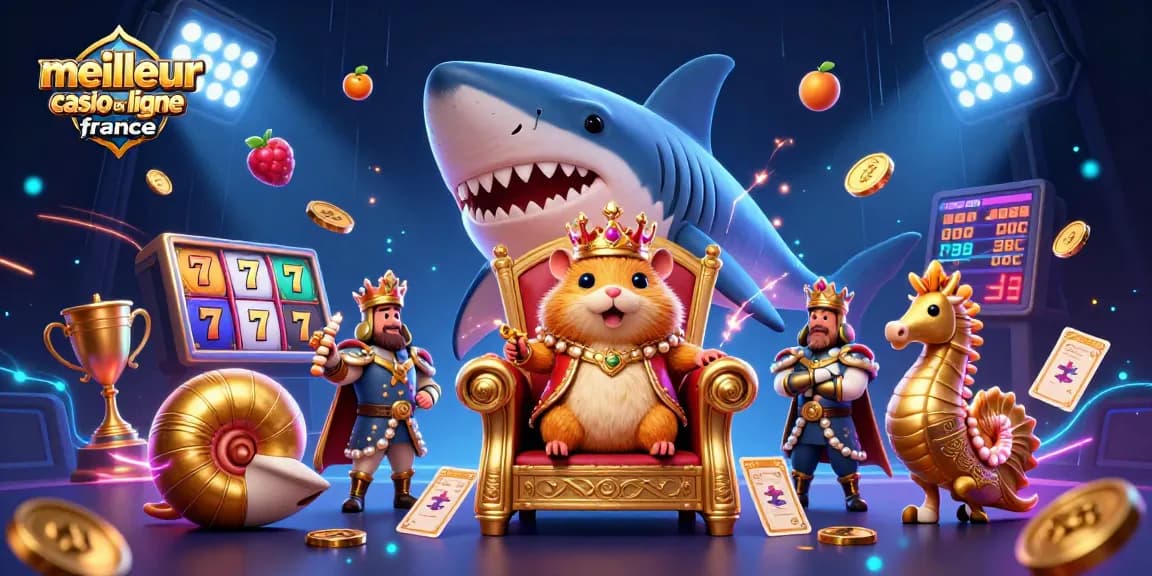 Découvrez le meilleur casino en ligne France avec un roi hamster et des éléments de jeu captivants.