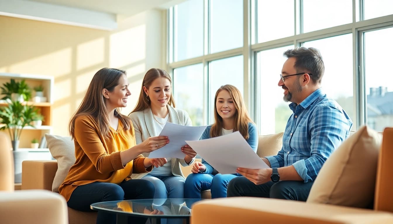 Explore an extended warranty for cars and homes options with an expert in a cozy living room.