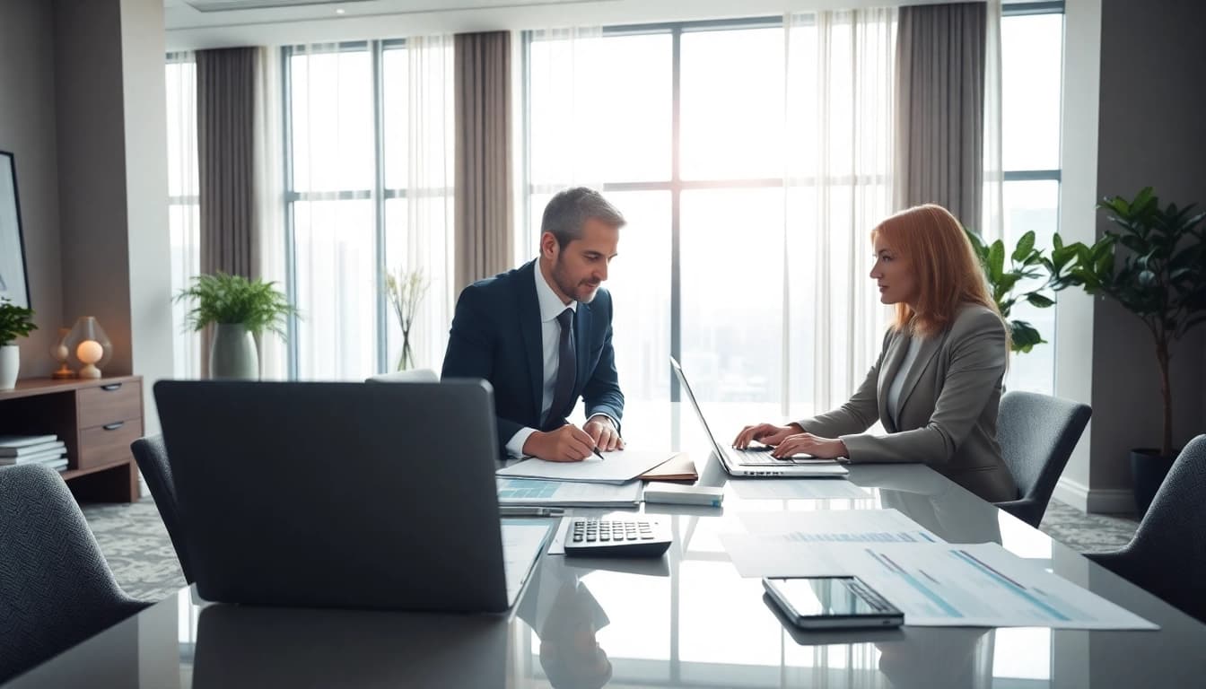 Enhance understanding of VAT Consultancy in Abu Dhabi with professional consultants in a modern office.