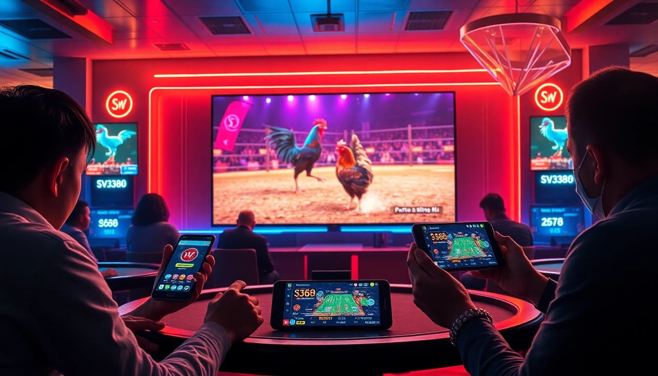 Live cockfighting action on sv368win.live with dynamic betting atmosphere