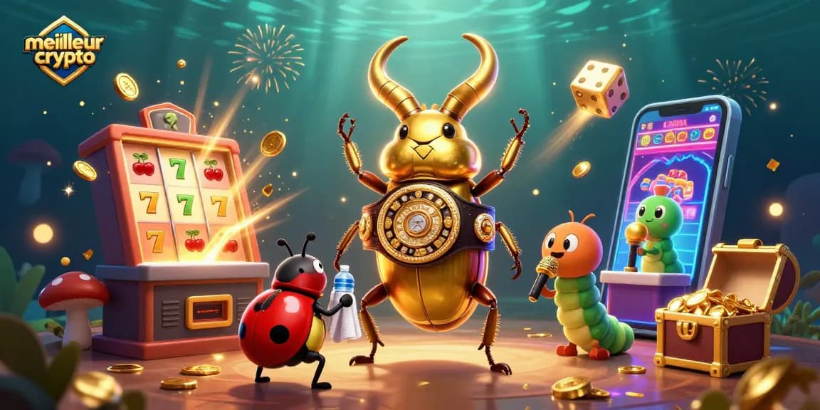 Découvrez le meilleur casino crypto avec un scarabée géant, une coccinelle, et des machines à sous.