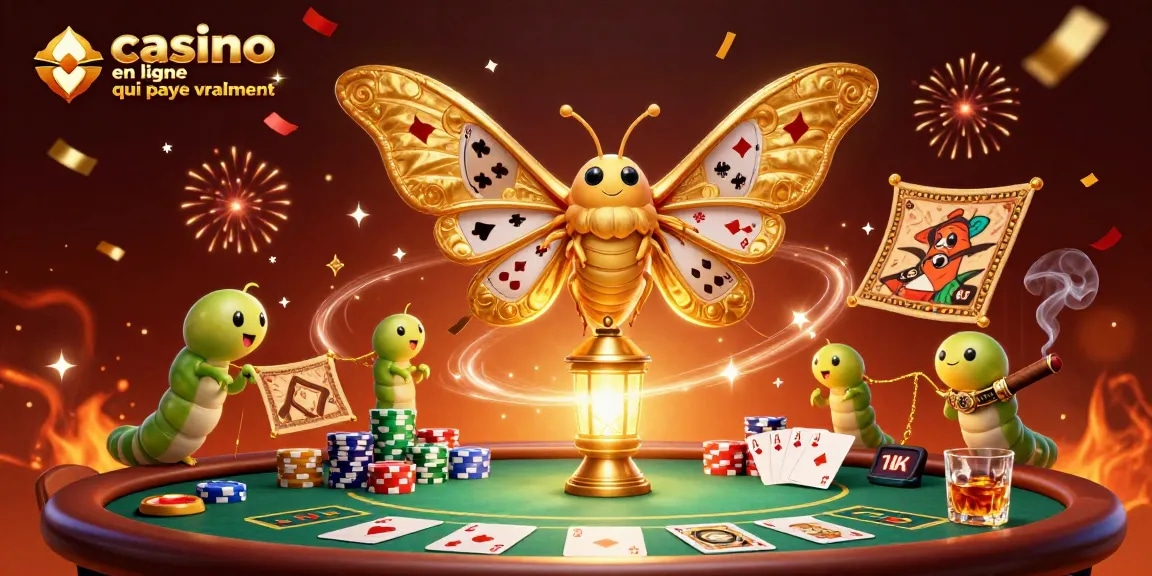 Faites des gains sur casino en ligne qui paye vraiment avec une illustration dynamique de jeux de casino.