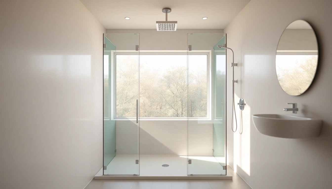 Installez des douches élégantes et modernes dans un espace de salle de bains sunny showers france.