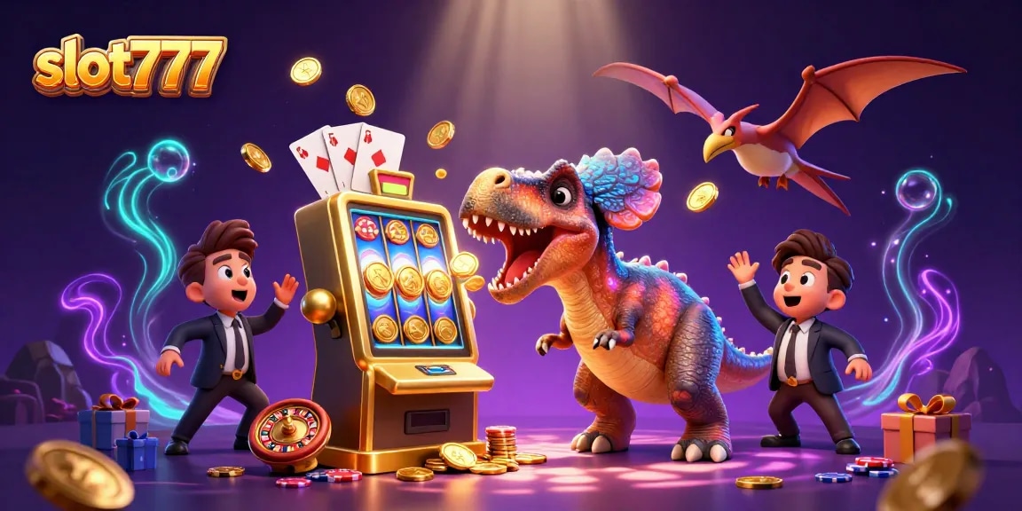Bermain slot777 dengan pachycephalosaurus menang besar dan koin emas bertebaran.