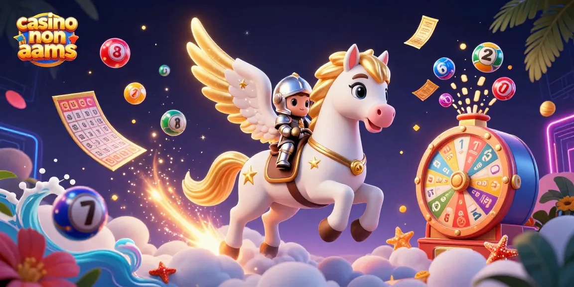 Interagisci con elementi vivaci nel regno dei casinò non AAMS, che presenta un cavallo celestiale in azione.