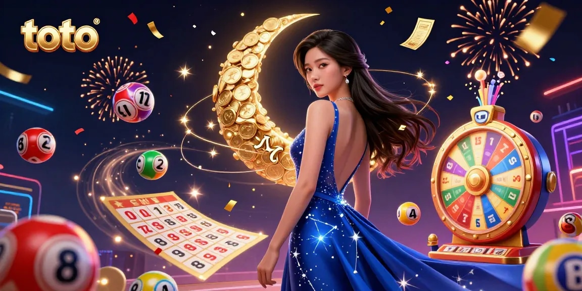 Experience thrilling gameplay with toto-themed lottery elements, featuring dynamic colorful balls and a stunning character.