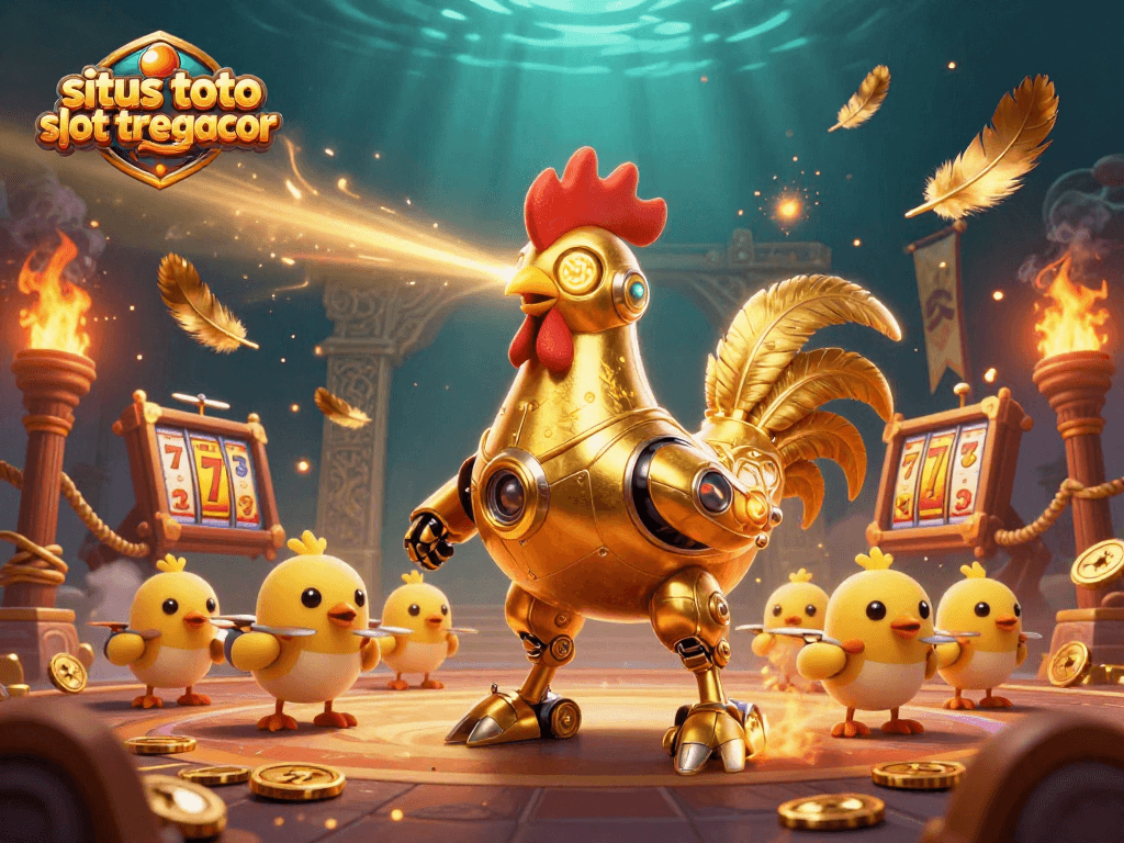 Experience the thrill with situs toto slot tergacor showcasing a vibrant 3D casino scene.