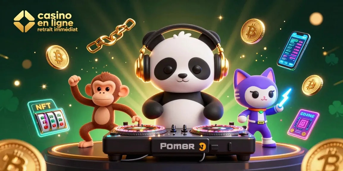 Jouer au casino en ligne avec retrait immédiat, illustration dynamique de personnages de casino animés mettant en avant des gains rapides.