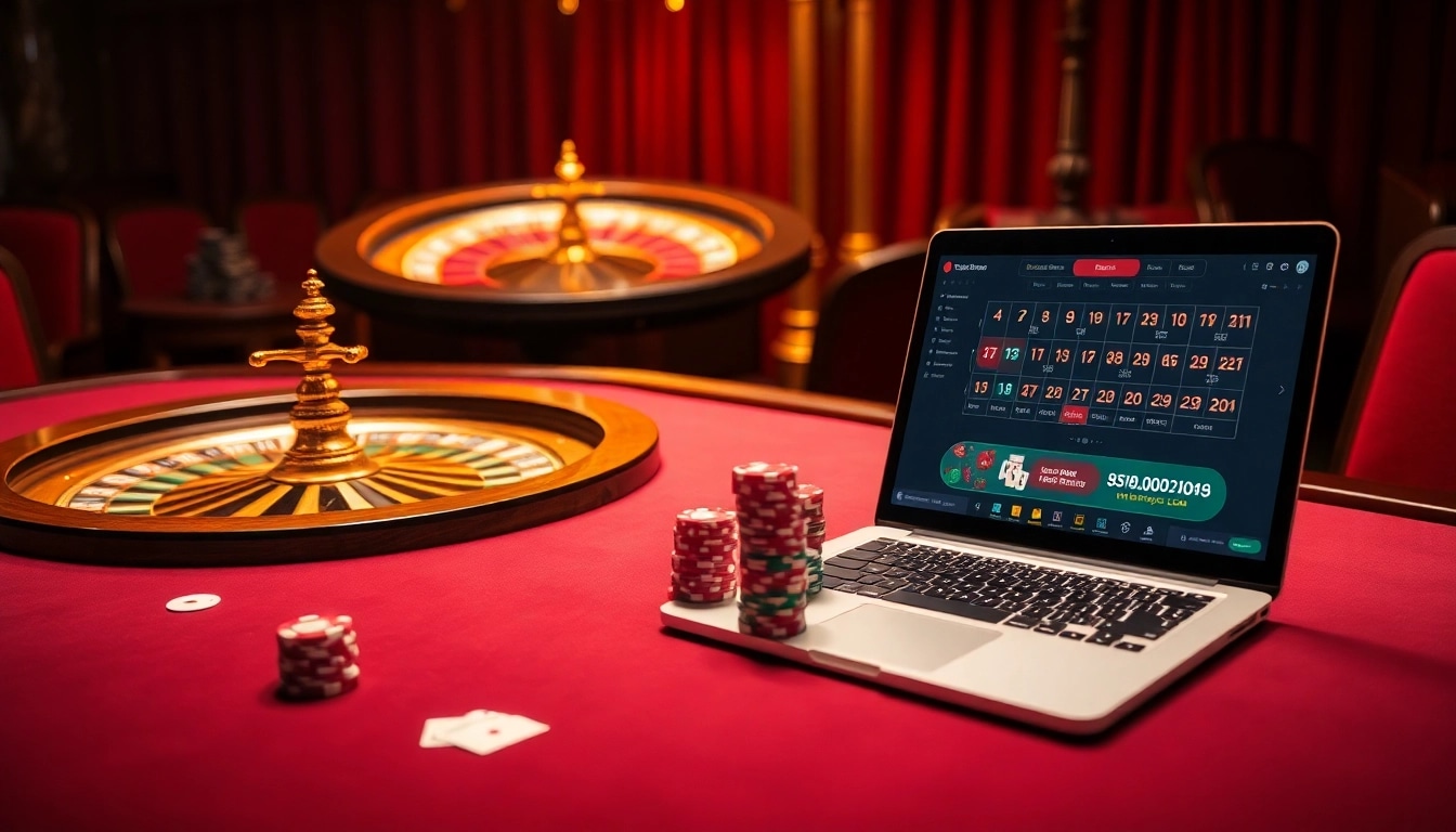 Engage with the thrill of high-stakes gaming at https://uu88ae.com/ featuring a luxurious casino setting with poker and roulette.