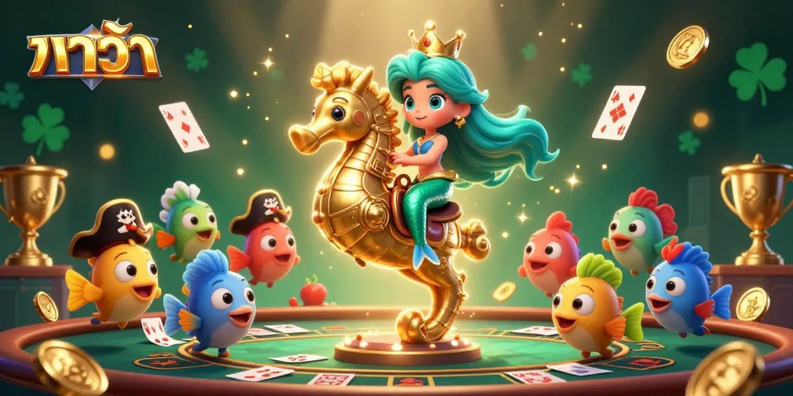Experience the thrill ofบาคาร่า with this vibrant 3D mermaid scene capturing the excitement of casino gaming.