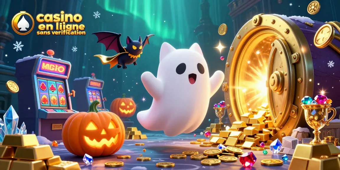 Jouez sur un casino en ligne sans vérification avec un chat fantôme et un batteur dans un décor animé.