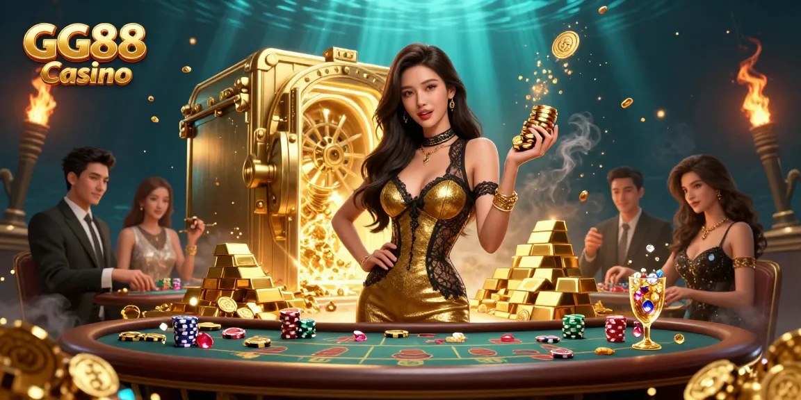 Experience luxury and excitement at GG88 Casino with vibrant gaming visuals featuring high-value casino chips.