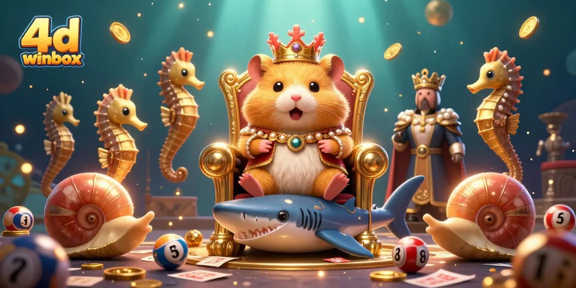 Experience the excitement of 4d winbox lottery with a golden hamster king and dynamic game elements.