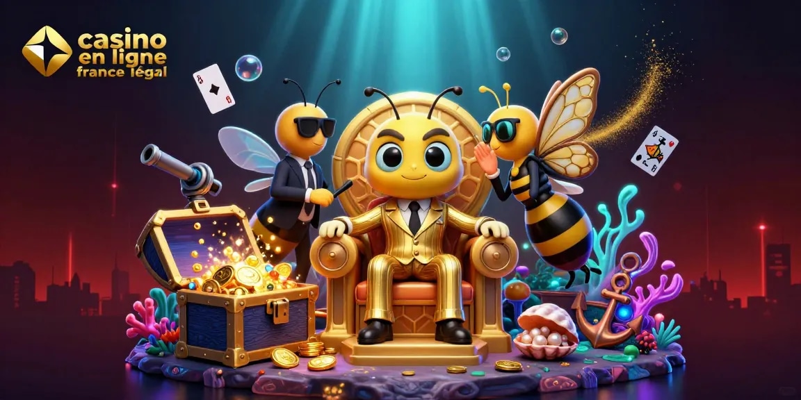 Immersion dans l'univers du casino en ligne France légal avec un patron de la mafia bumblebee entouré d'une ambiance de jeu dynamique.