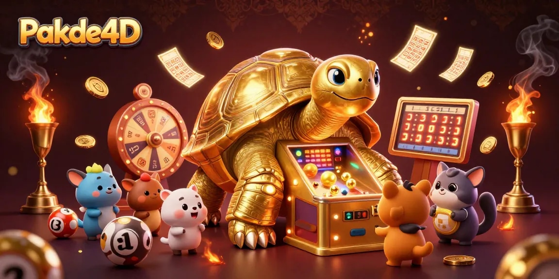 Experience the excitement of Pakde4D lottery with vibrant elements and joyous characters in a dynamic scene.