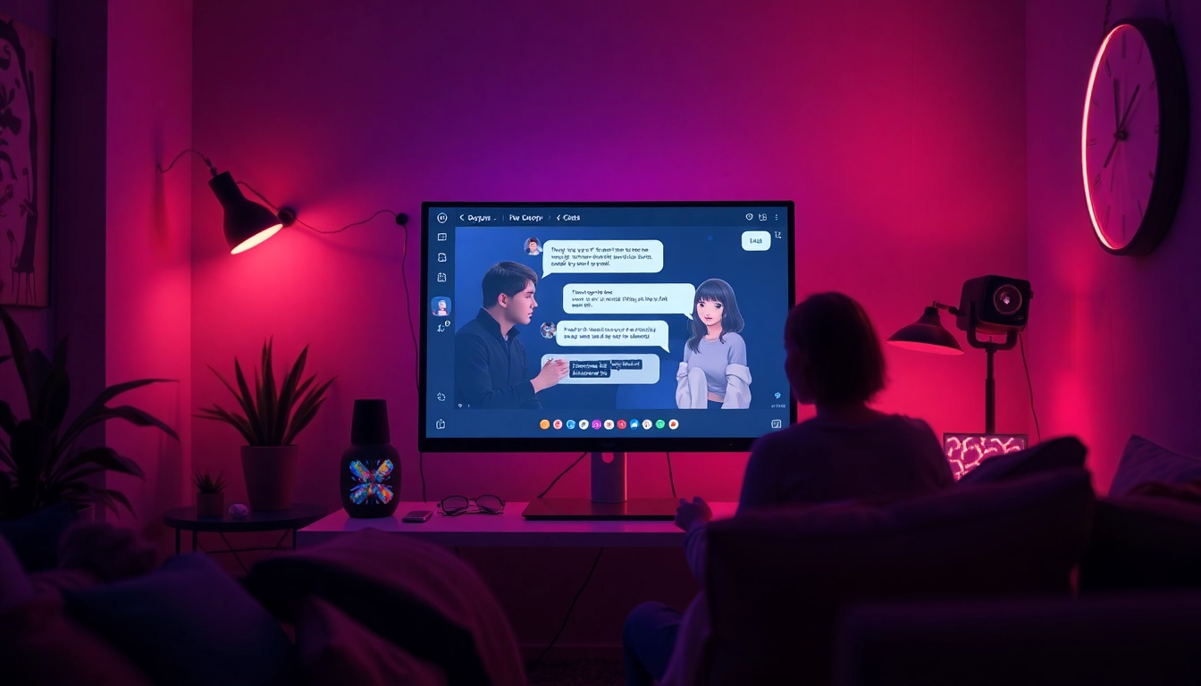 Interactive NSFW AI chat on a sleek computer, showcasing engaging character interactions.