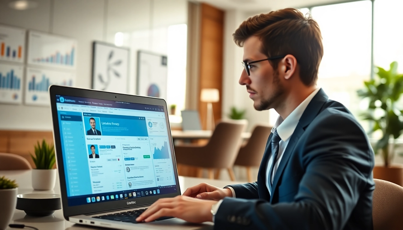 Scrape LinkedIn profiles automatically with an interface showing data extraction on a laptop screen