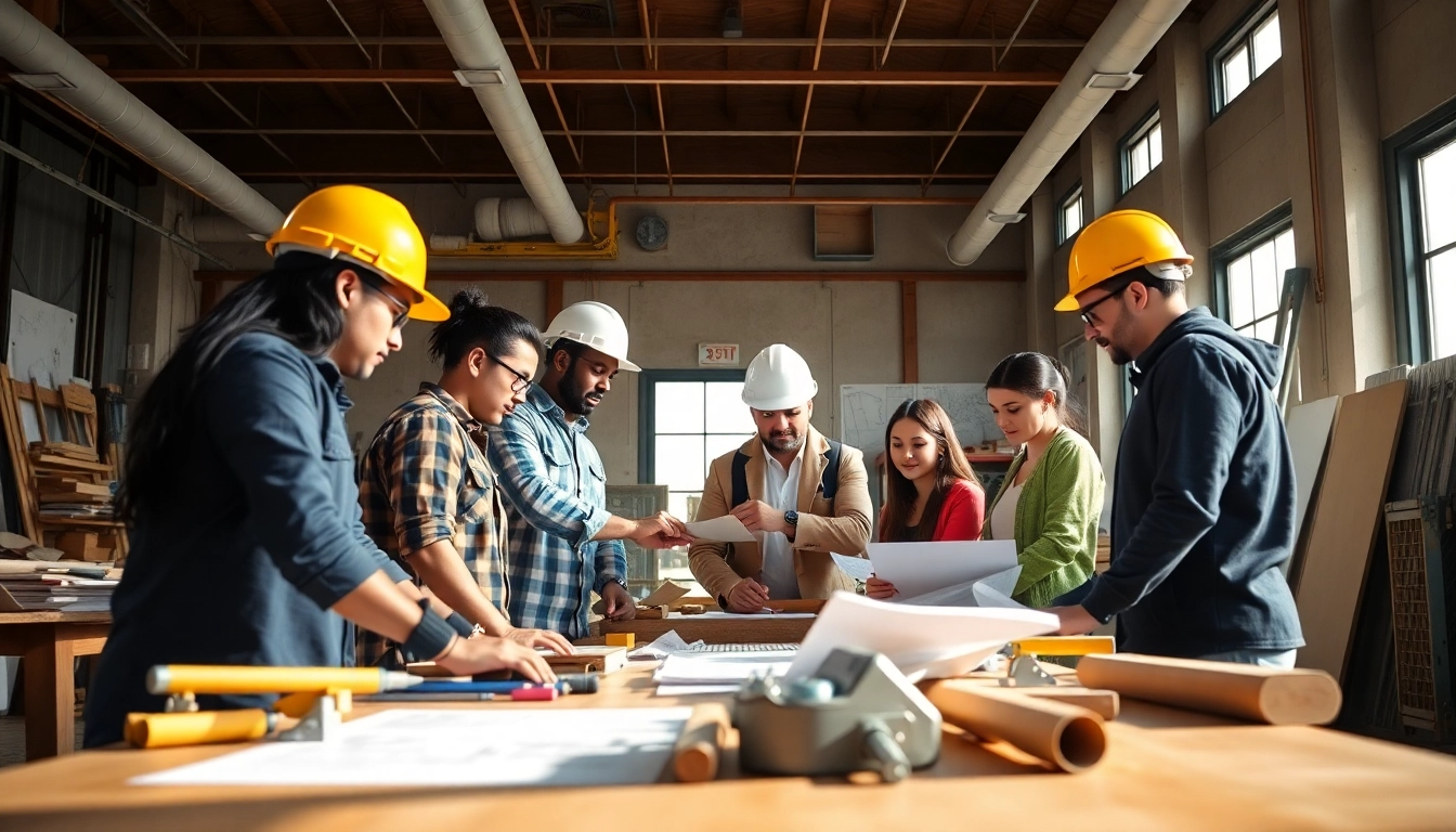 Students learning in a construction trade school in Texas, showcasing hands-on training.