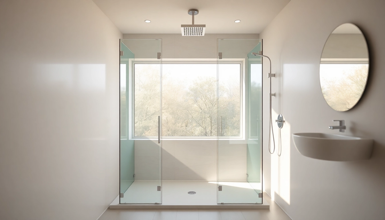 Installez des douches élégantes et modernes dans un espace de salle de bains sunny showers france.
