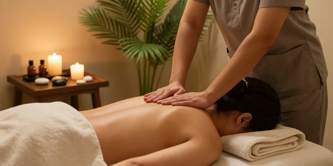 Experience a therapeutic 대구마사지 in a calming spa environment with soothing lighting and professional therapist.