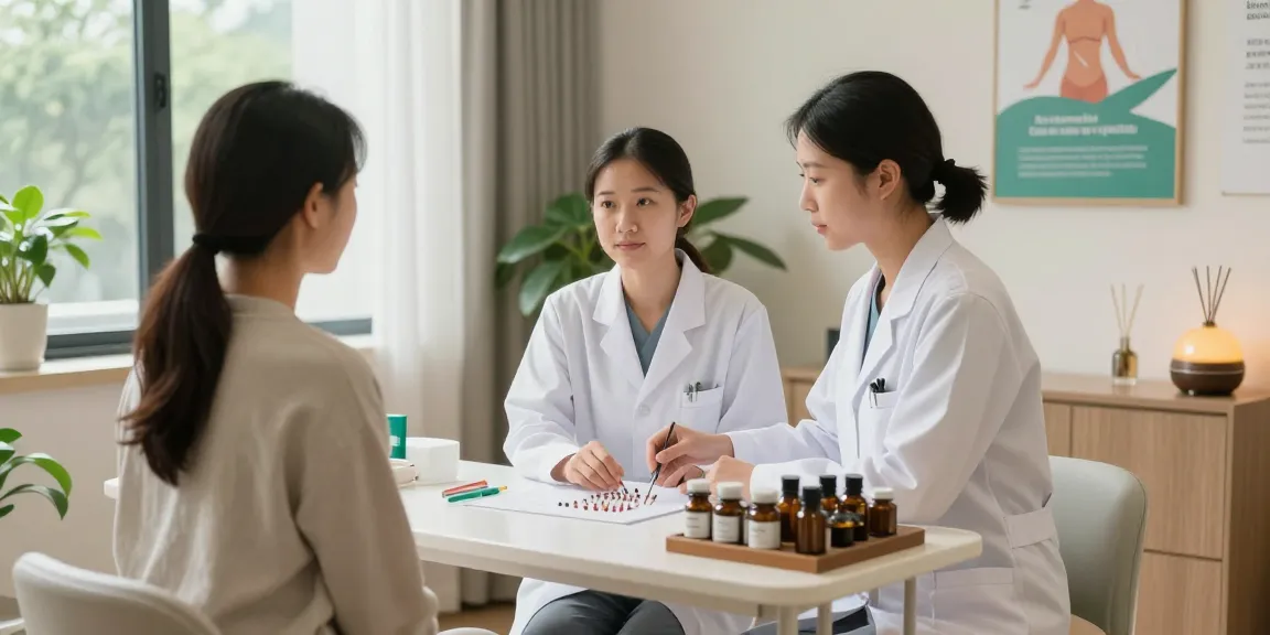 Consultation at 영통한의원 with herbal remedies and soothing ambiance.