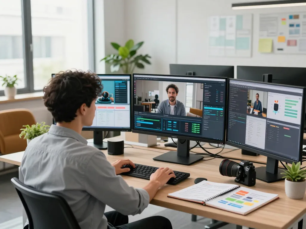 Video to promptgenerator in action: Dynamic workspace with analysts generating detailed video prompts from content.