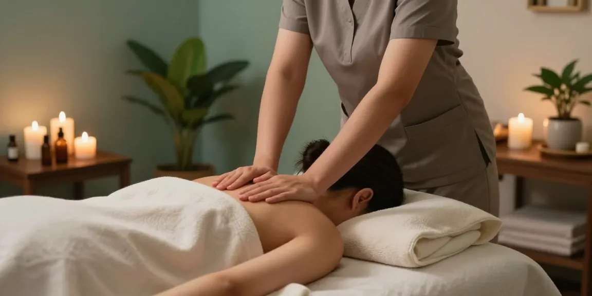 Serene 1인샵 massage therapy scene showcasing a relaxing Swedish massage experience.