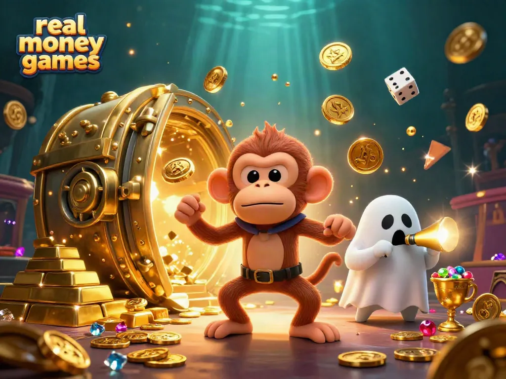 Engage with real money casino games in an enchanting haunted casino scene filled with riches.