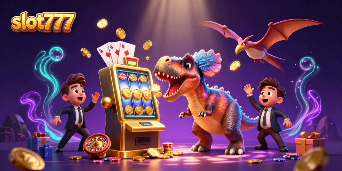 Bermain slot777 dengan pachycephalosaurus menang besar dan koin emas bertebaran.