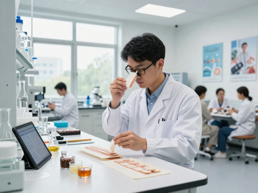 Discovering BPC 157 benefits through advanced buccal strip technology in a modern lab.