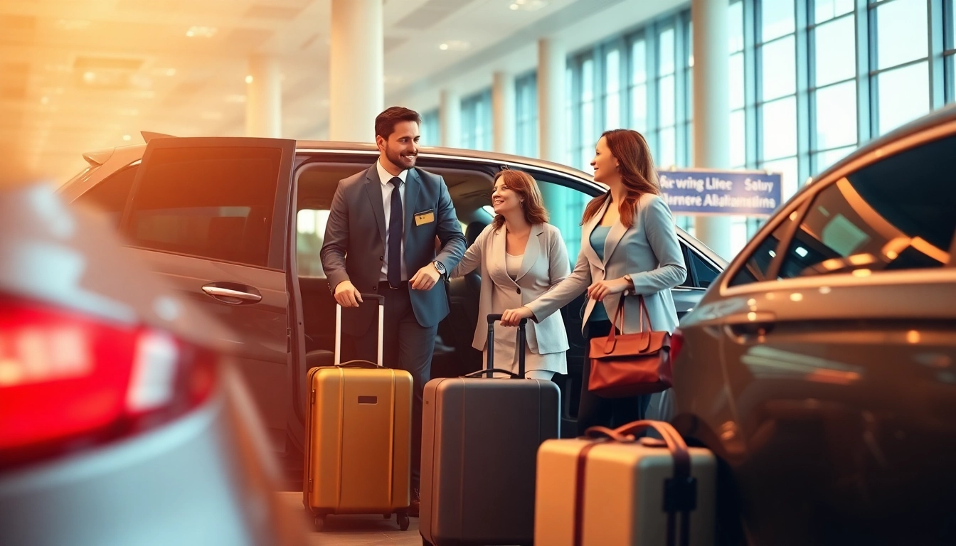 Family enjoying seamless Private Airport Transfers with a professional driver at the airport.