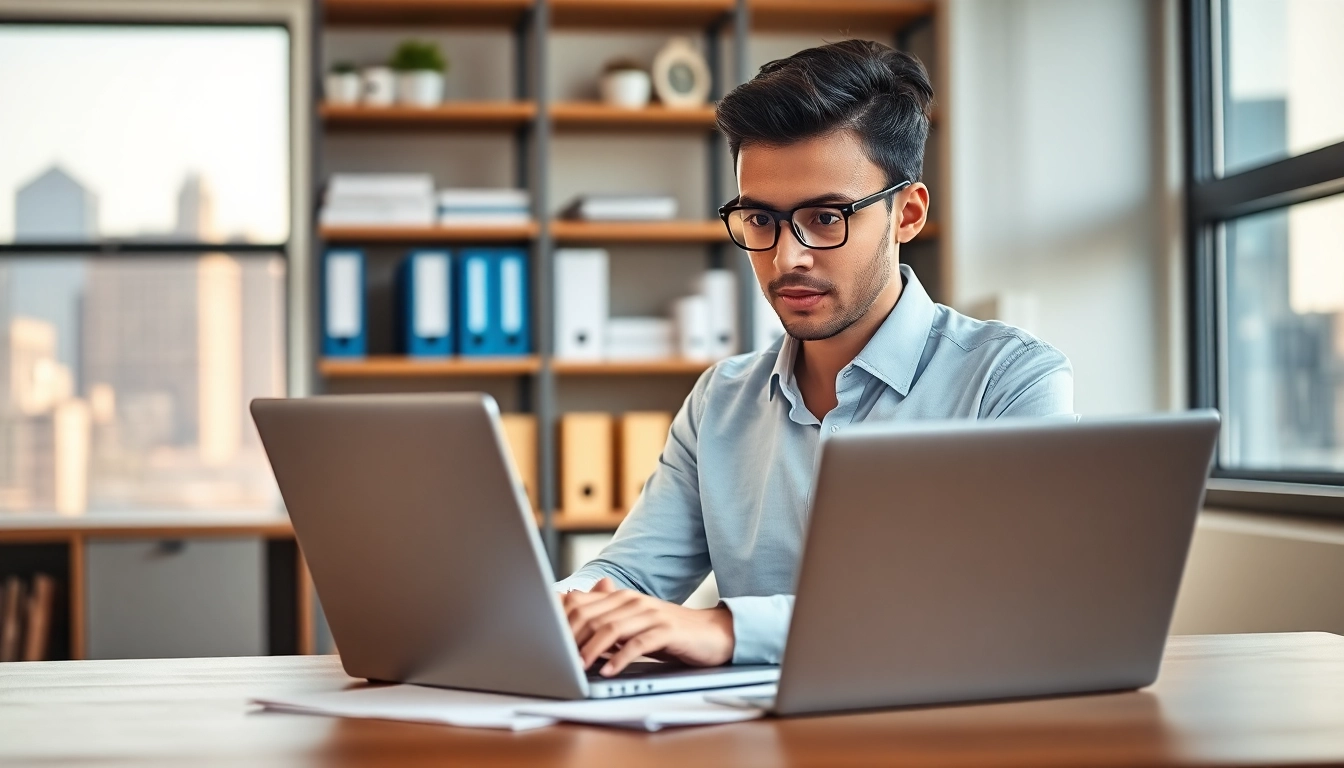 Professional consultant illustrating registration and certification in Federal databases for federal contracts.