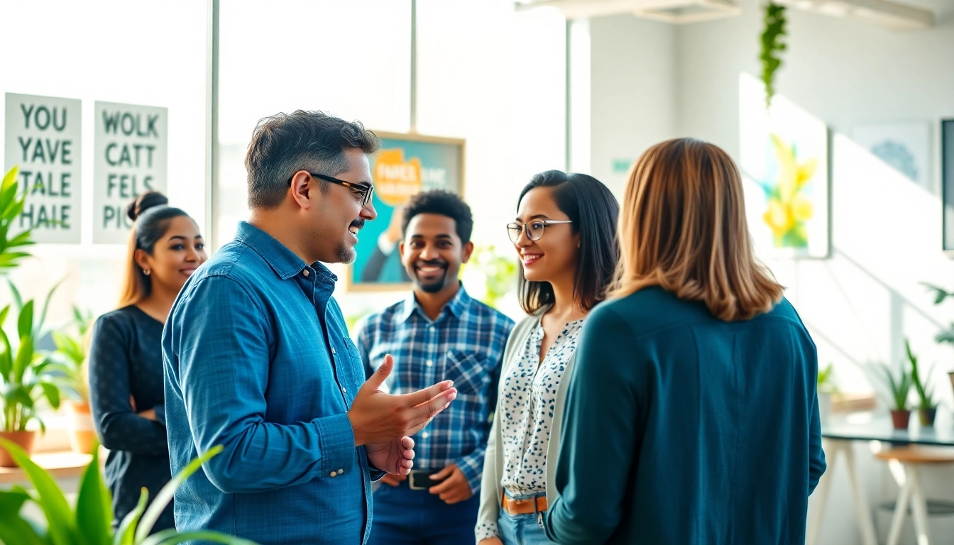 Find my true calling with a career coach guiding individuals in a bright, uplifting office.