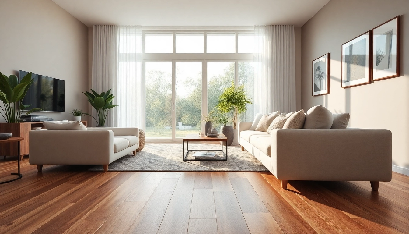 Lvp flooring showcased in a stylish living room with natural lighting and decorative elements.