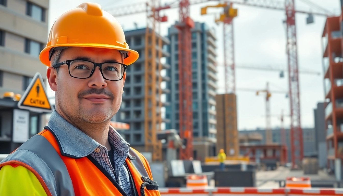 Showcasing construction safety programs, a dedicated worker prioritizes safety on-site.