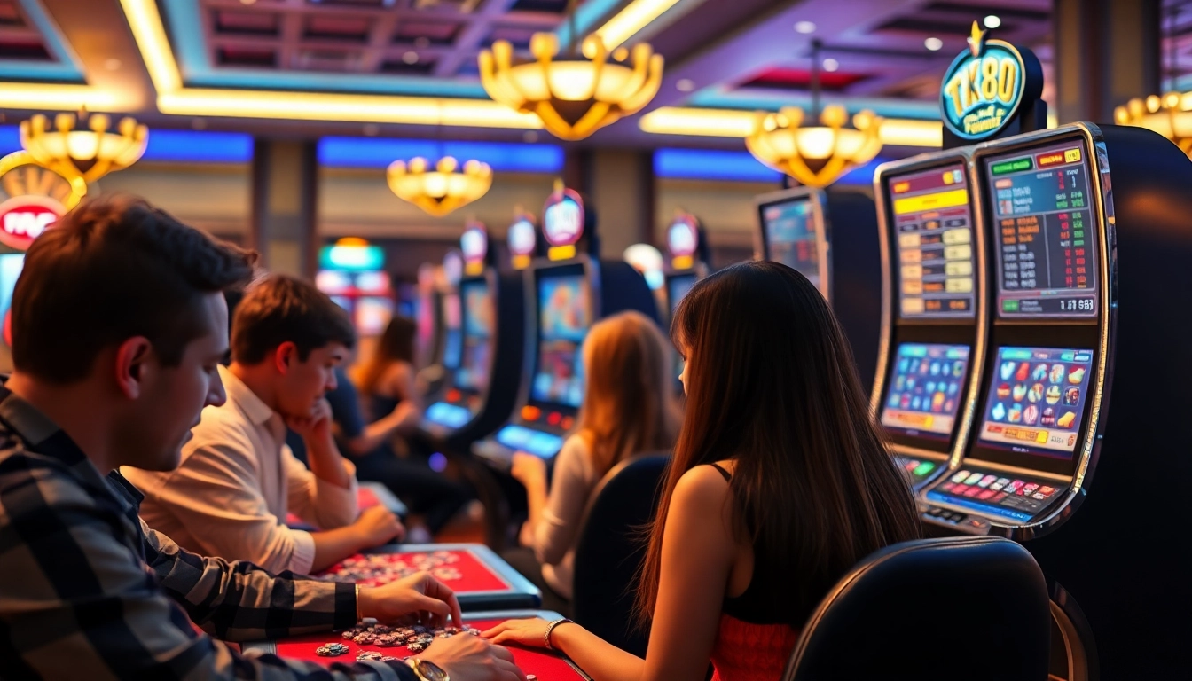 Exciting online gaming experience at tk88win.live featuring players immersed in digital casino games.
