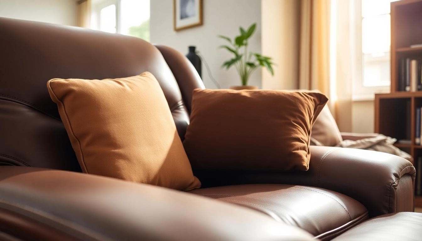Relaxation in a leather lift recliner with heat and massage enhancing comfort in a modern living room.