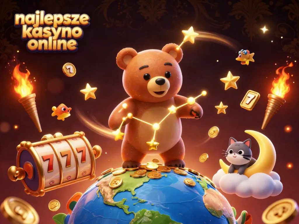 Delve into the excitement of najbolesze kasyno online with this dynamic scene of 3D characters and casino elements.