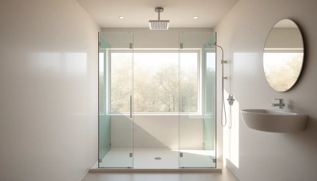 Installez des douches élégantes et modernes dans un espace de salle de bains sunny showers france.