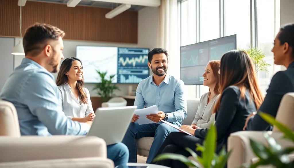 Clients engage with an independent wealth management firm San Antonio in a modern office setting.