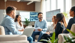 Clients engage with an independent wealth management firm San Antonio in a modern office setting.