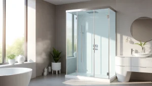 Stylish sonni Duschkabine in modern bathroom showcasing sleek design and premium materials.